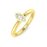 Marquise Diamond Engagement Ring | 0.2 Carat, Platinum & Gold