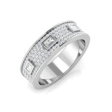 Baguette and Round Cut Diamond Half Eternity Ring.