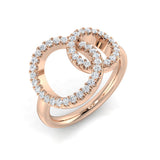 Double Circle Round Diamond Ring 0.33ct | Pavé Design | 0.33ct