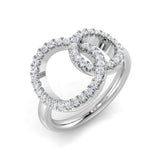 Double Circle Round Diamond Ring 0.33ct | Pavé Design | 0.33ct
