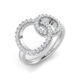 Double Circle Round Diamond Ring 0.33ct | Pavé Design | 0.33ct