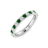 Elegant 0.50Ct Yellow Gold Emerald and Diamond Alternating Eternity Band
