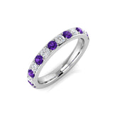 Diamond Gravekebd Amethyst Ring | 0.75ct | Hallmarked Gold & Platinum