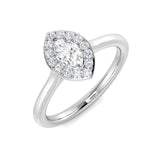 Natural Marquise Cut Diamond Halo Engagement Ring