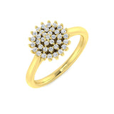 Natural Round Cut Diamond Cluster Engagement Ring