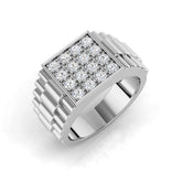 Men’s Square Cluster Diamond Ring | Bold Signet Design | 0.25ct - 0.5ct
