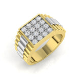 Men’s Square Cluster Diamond Ring | Bold Signet Design | 0.25ct - 0.5ct