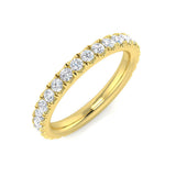 Round Diamond Lab & Natural Half Eternity Ring 0.50 Ct Pave