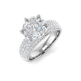 Natural Round Cut Diamond Prong Set Cluster Ring For Women