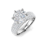 Natural Round Cut Diamond Prong Set Cluster Ring For Women