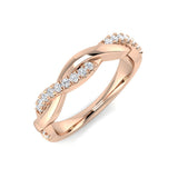Lab-Grown Twist Diamond Pavé Ring | 0.15ct | Crossover Band Gold & Platinum UK