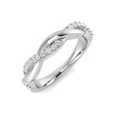 Lab-Grown Twist Diamond Pavé Ring | 0.15ct | Crossover Band Gold & Platinum UK