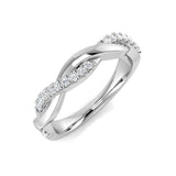 Lab-Grown Twist Diamond Pavé Ring | 0.15ct | Crossover Band Gold & Platinum UK