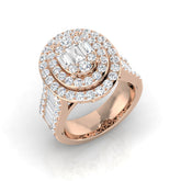 Baguette and Round Diamond Cocktails Ring.