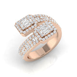 Baguette Crossover Diamond Half Eternity Ring