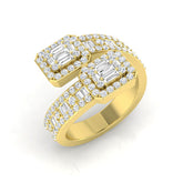Baguette Crossover Diamond Half Eternity Ring