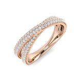 Diamond Pavé Crossover Band Ring 0.33–0.5ct | UK Hallmarked