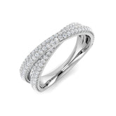 Diamond Pavé Crossover Band Ring 0.33–0.5ct | UK Hallmarked