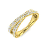 Diamond Pavé Crossover Band Ring 0.33–0.5ct | UK Hallmarked