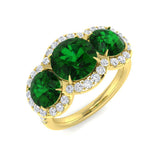 Three Stone Emerald Engagement Ring