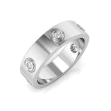 0.10Ct Yellow Gold Screw Motif Diamond Ring – Classic Wide Statement Band