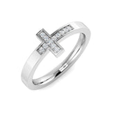 Diamond Cross Ring | 0.1 Carat | Lab-Grown & Natural Diamonds