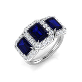 Blue Sapphire Halo Ring