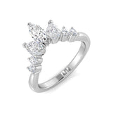 Marquise, Pear & Round Diamond Wishbone Ring in Hallmarked Gold & Platinum