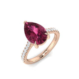 Diamond Primrose Pink Tourmaline Ring | 3ct