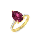 Diamond Primrose Pink Tourmaline Ring | 3ct