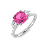 Cushion Cut Pink Sapphire Ring