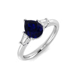 Diamond Kebbas Blue Sapphire Ring | 1.5ct | Hallmarked Gold & Platinum