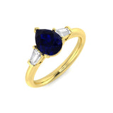 Diamond Kebbas Blue Sapphire Ring | 1.5ct | Hallmarked Gold & Platinum
