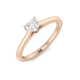 Heart Shape Diamond Solitaire Ring 0.15ct | UK Hallmarked Gold & Platinum