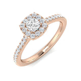 Natural Cushion Cut Diamond Halo Engagement Ring