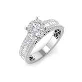 Baguette & Round Brilliant Cluster Ring | 0.75ct - 3ct | Gold & Platinum