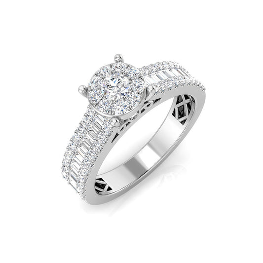 Baguette & Round Brilliant Cluster Ring | 0.75ct - 3ct | Gold & Platinum