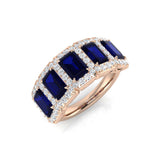 Blue Sapphire Halo Ring for Gift