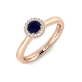 Diamond Hammerkmith Blue Sapphire Ring | 0.3ct - 0.5ct