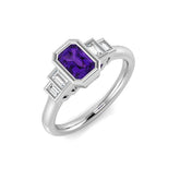 Diamond Portchekter Amethyst Ring | 0.5ct - 1ct