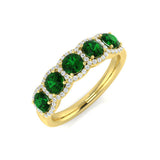 Round Emerald Halo Ring in White Gold