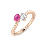 Diamond Archway Pink Sapphire Ring | 0.3ct - 0.5ct