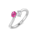 Diamond Archway Pink Sapphire Ring | 0.3ct - 0.5ct