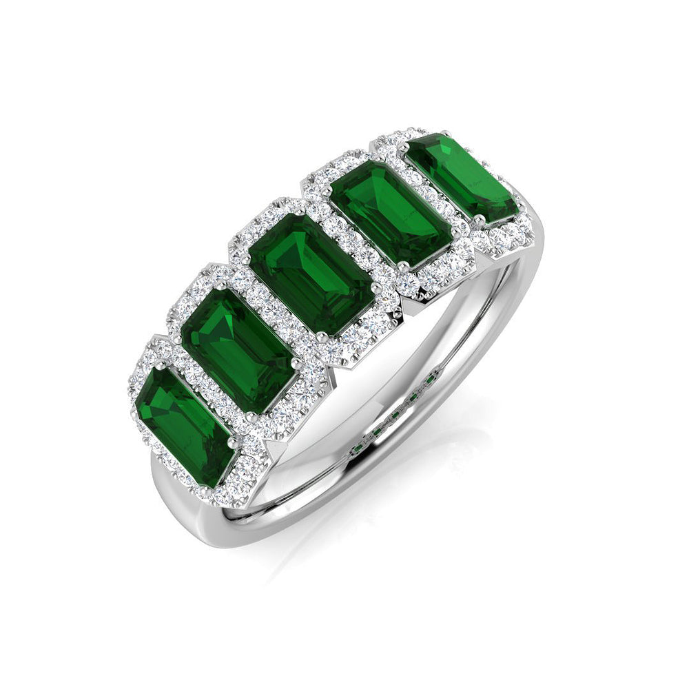 Emerald Five Stone Ring