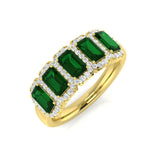 Green Emerald Five Stone Ring