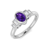 Amethyst 5 Stone Ring