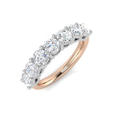 7-Stone Natural Round Cut Diamond Half Eternity Ring.