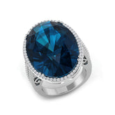 London Blue Topaz Cocktail Ring in Gold
