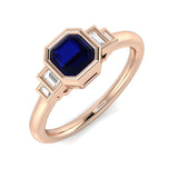 Blue Sapphire Five Stone Ring