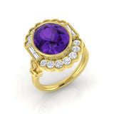 Diamond Pobtypool Amethyst Ring | 5ct - 6.5ct